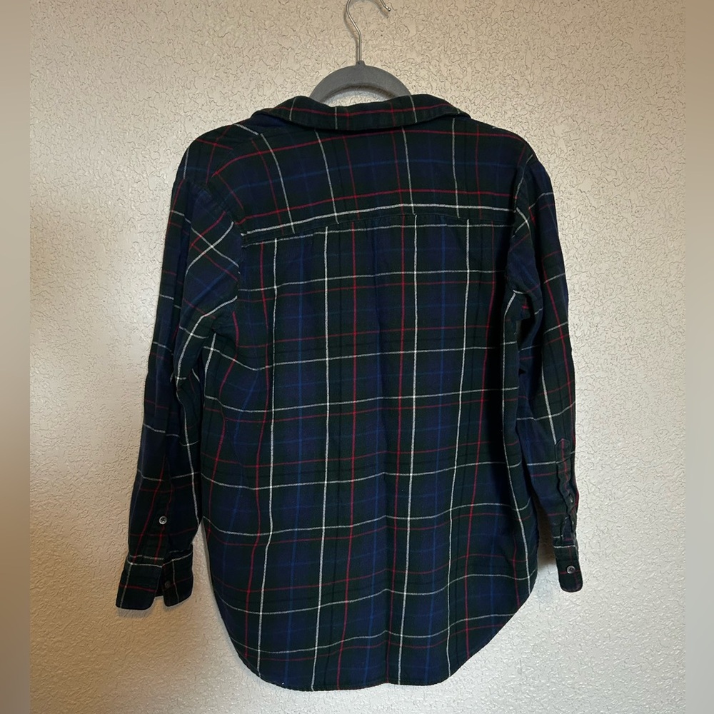Madewell Flannel Oversized Ex-Boyfriend Shirt in Dark Plaid size small - Picture 4 of 12